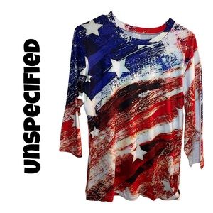 2040M Reoriafee Fall Trending 3/4 sleeve star and stripped shirt